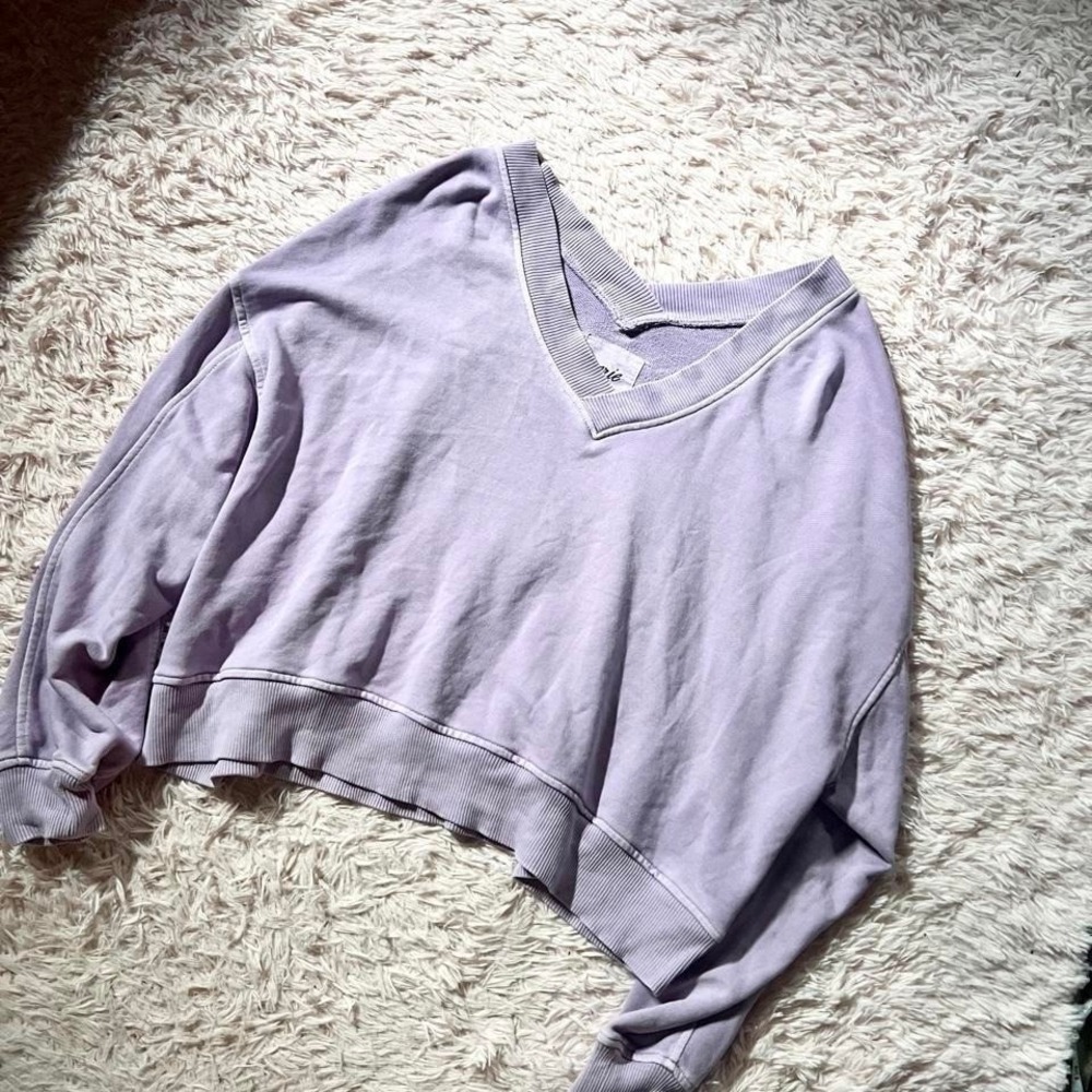 Aerie Pastel Preppy Coquette Oversized VNeck Sweater Womens M Soft Girl Hipster